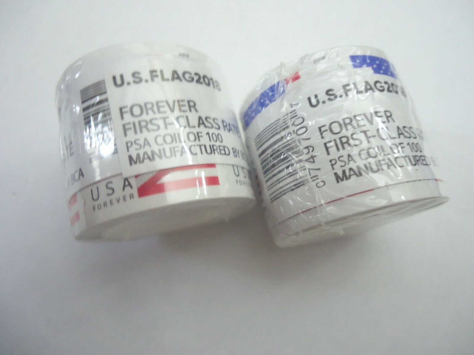 2-USPS 2018 Flag Forever Stamps - Coil of 100.- FREE SHIPPING!!!