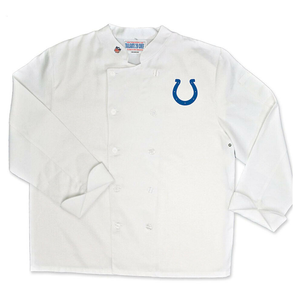 NFL Indianapolis Colts Classic Chef Coat Professional Style Mens White