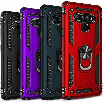 For LG Stylo 6 Case, Magnetic Ring Holder Kickstand + Tempered Glass Protector