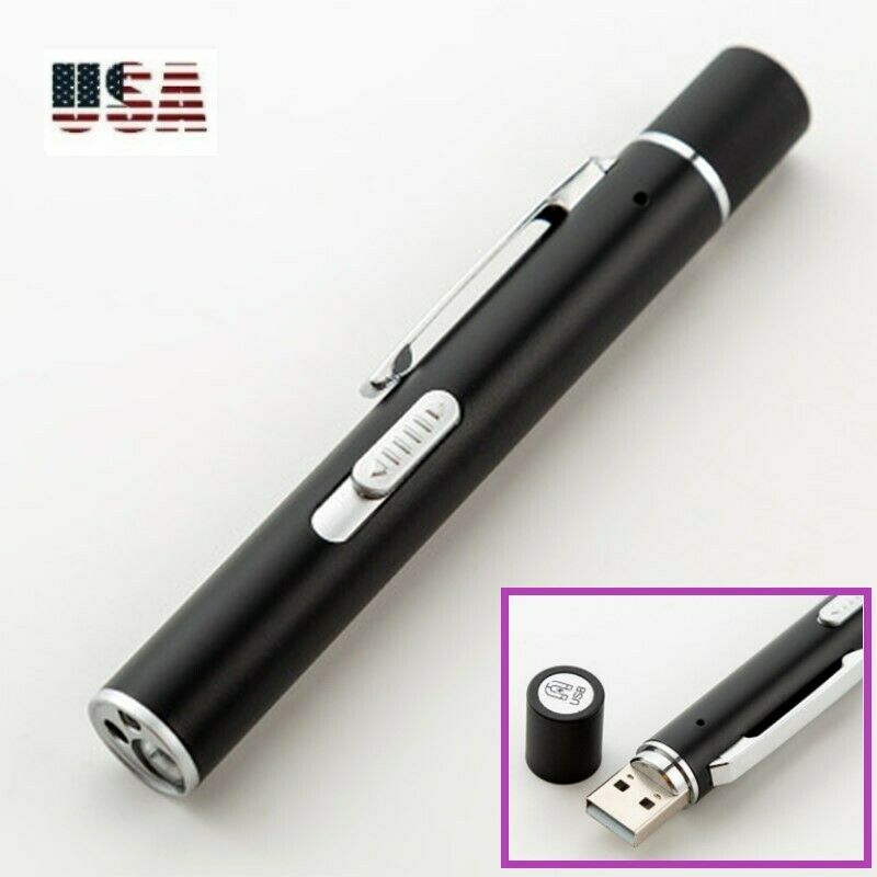 Laser Pointer USB Flashlight Rechargeable 4 in 1 Black Cat Pet Toy Red UV Light