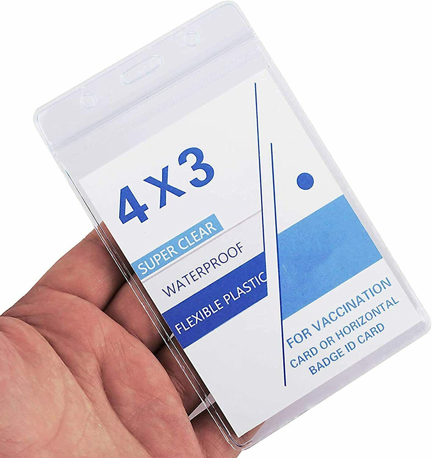 WATERPROOF zip Vaccination Card Holder Record 4 x 3 Protector vaccine CDC