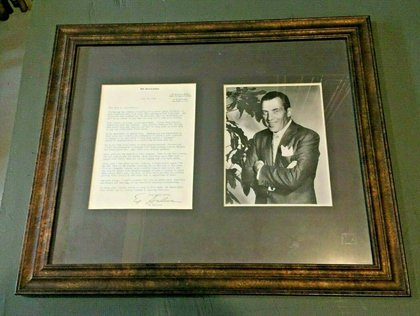 Vintage Ed Sullivan Signed Press Release Photo & Letter