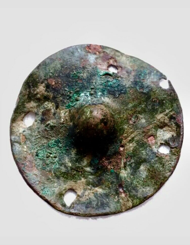 CELTIC SHIELD-BOSS with BOARS,HORSEMEN,ANIMALS with 4 sword strokes-4 cm