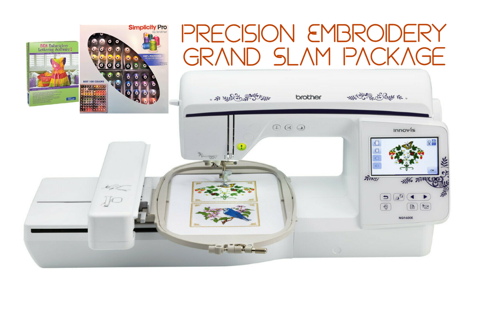 Brother NQ1600E + BES 2 Lettering Software & Brother's Top100 Threads 700.00 Val