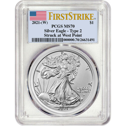 2021 (W) American Silver Eagle Type 2 - PCGS MS70 First Strike