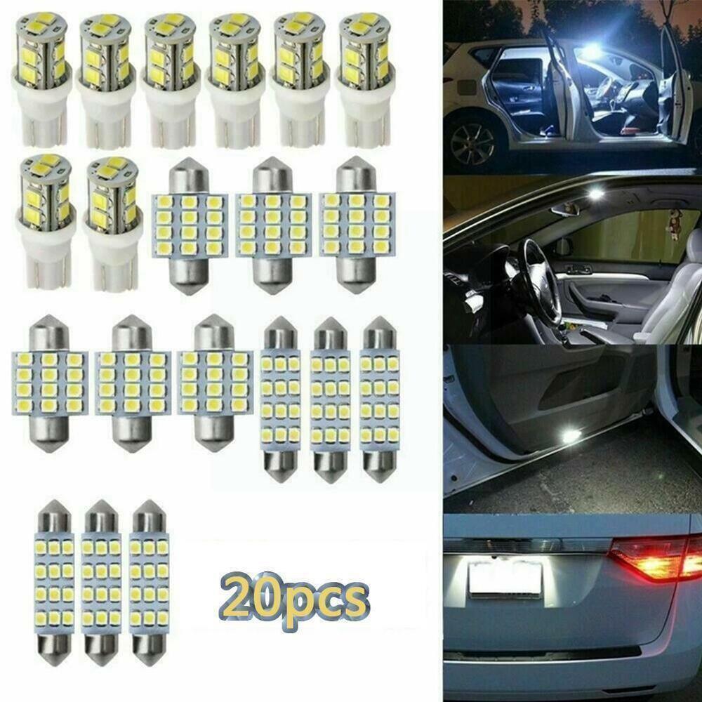 20pcs Combo LED Car Interior Inside Light Bulbs For Dome Map Door License Plate