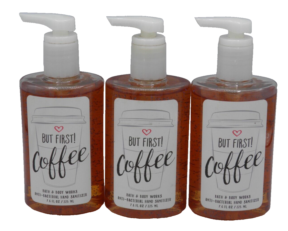 3 Bath & Body Works BUT COFFEE FIRST AntiBacterial Hand Sanitizer Gel Pump