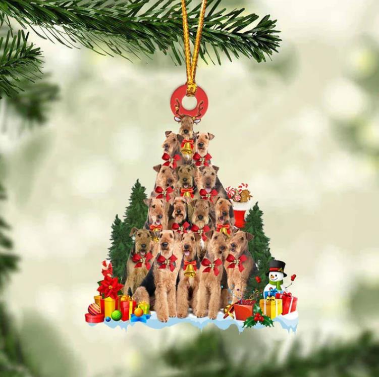 Airedale Terrier Dog Christmas Tree Ornament Dog Gifts Acrylic Ornament