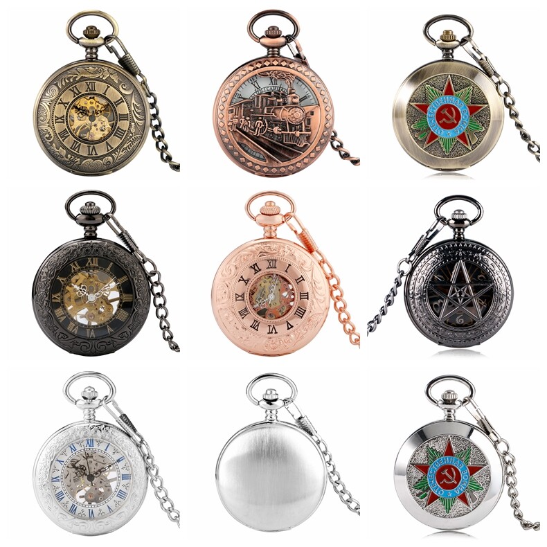 Men's Mechanical Pocket Watch Antique Style Pendant Chain Watches Luxury Gifts