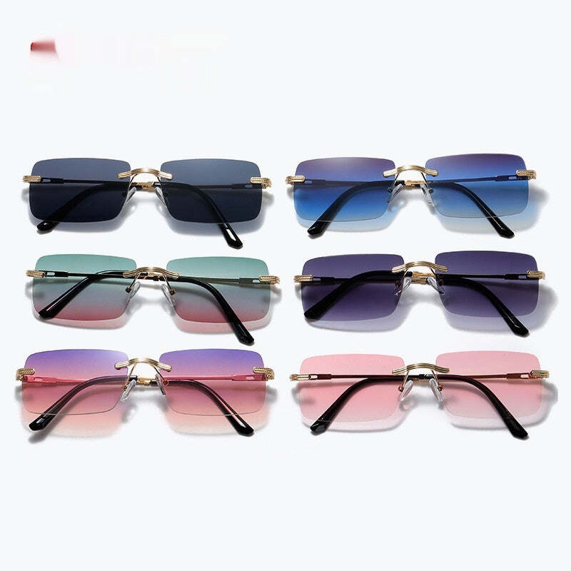 Frameless Personality Square Sea Sunglasses Comfortable Sun Glasses