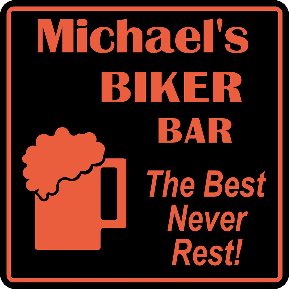 Personalized Motorcycle Sign #4 Custom Home Wall Biker USA Made
