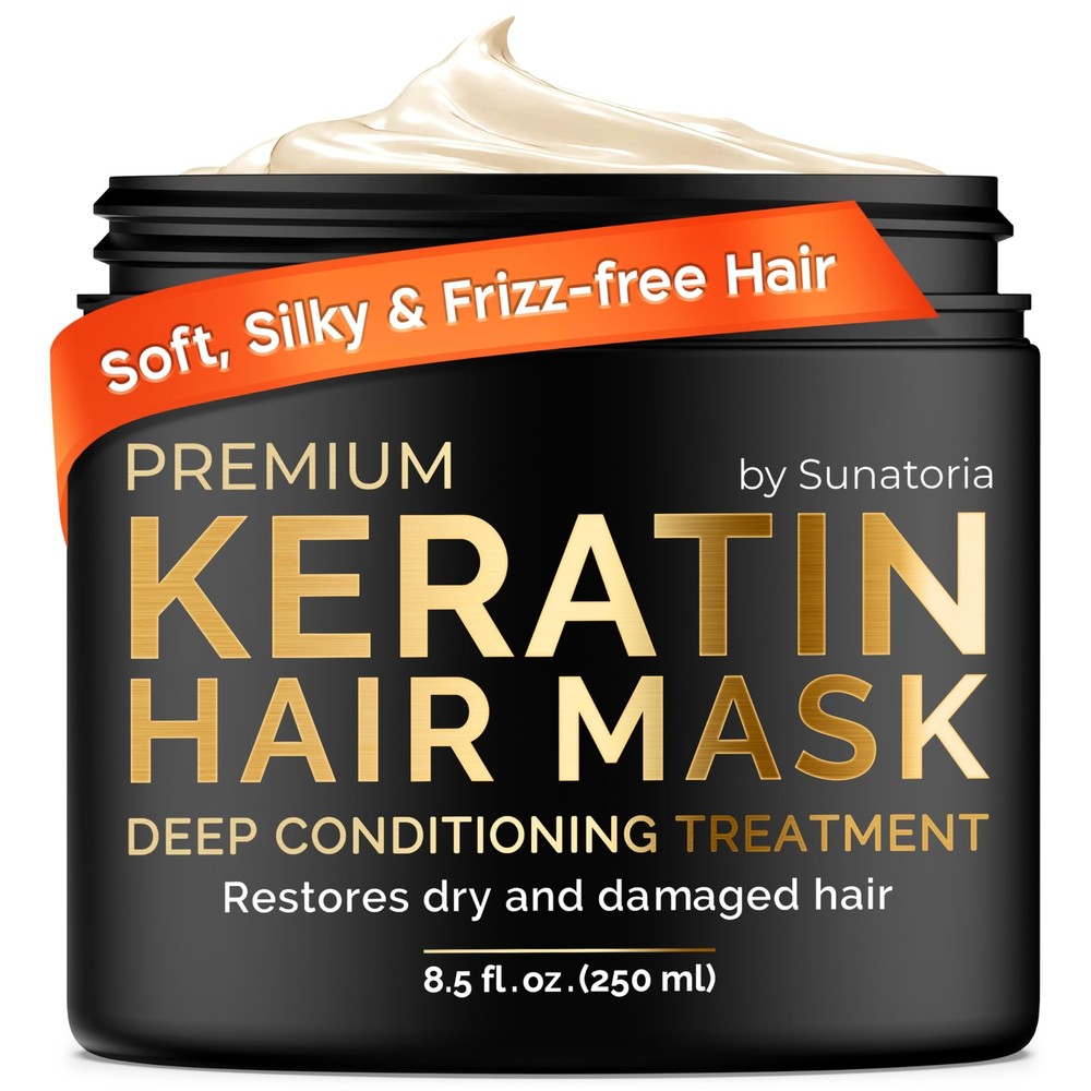 Keratin Hair Mask Deep Conditioner for Dry Damaged Hair Hydrates Repairs Strengthens