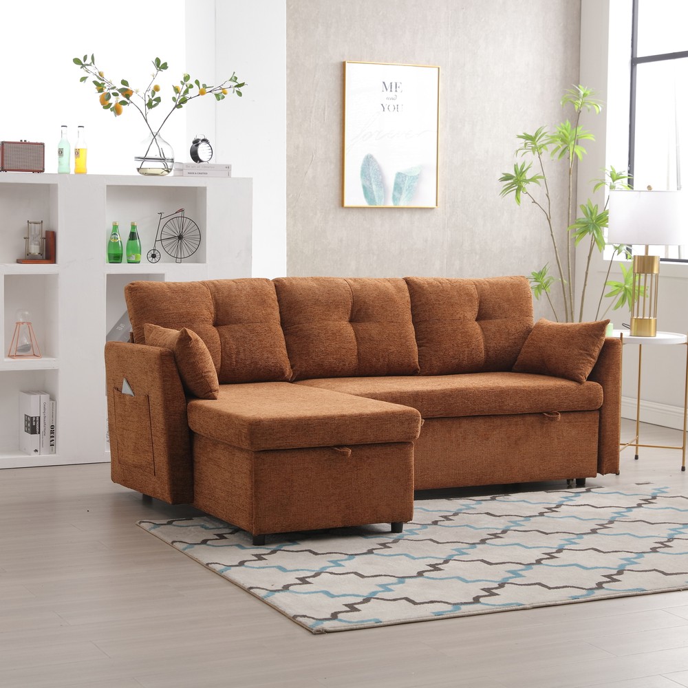 Modular L-Shaped Sofa with Reversible Chaise and Ottoman in United We Win Collection