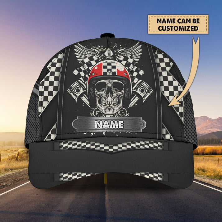 Custom Racing Cap with Skull Design - American Classic Style Hat-image