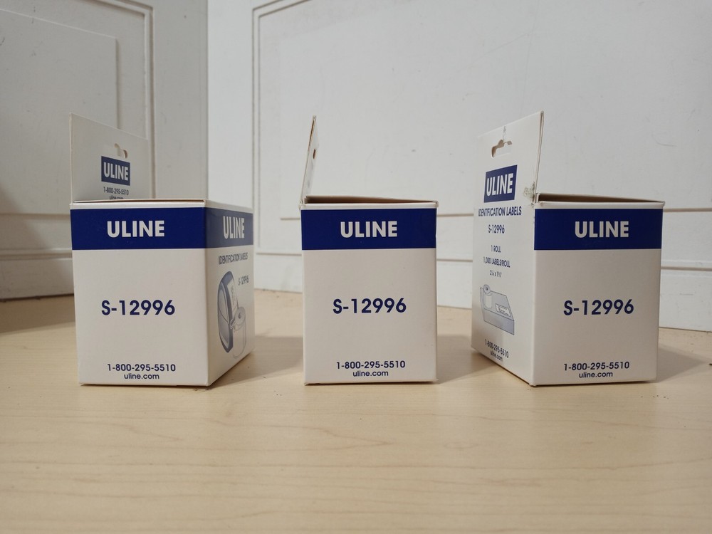 Uline White Mini Printer Labels 2 1⁄4 x 1 1⁄4 - 3 Boxes S-12996