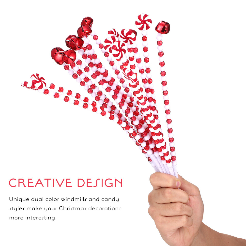 20 Red Christmas Bell Candy Decorations for Outdoor Yard Tree Ornaments