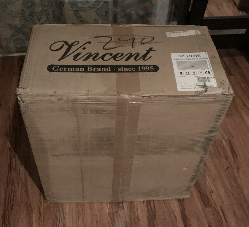 Vincent SP-331 MK Class A Tube Hybrid Power Amplifier, Black, New In Box