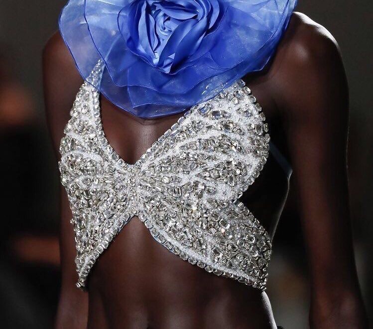 Sale! Buy Now! Handmade Beaded Crystal Butterfly Top, White Top, Custom Order-image