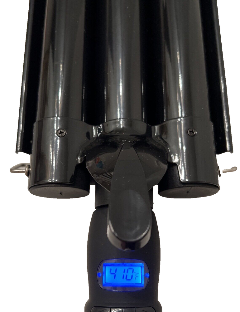 Triple Barrel Wave Iron with Adjustable Temperature in Black