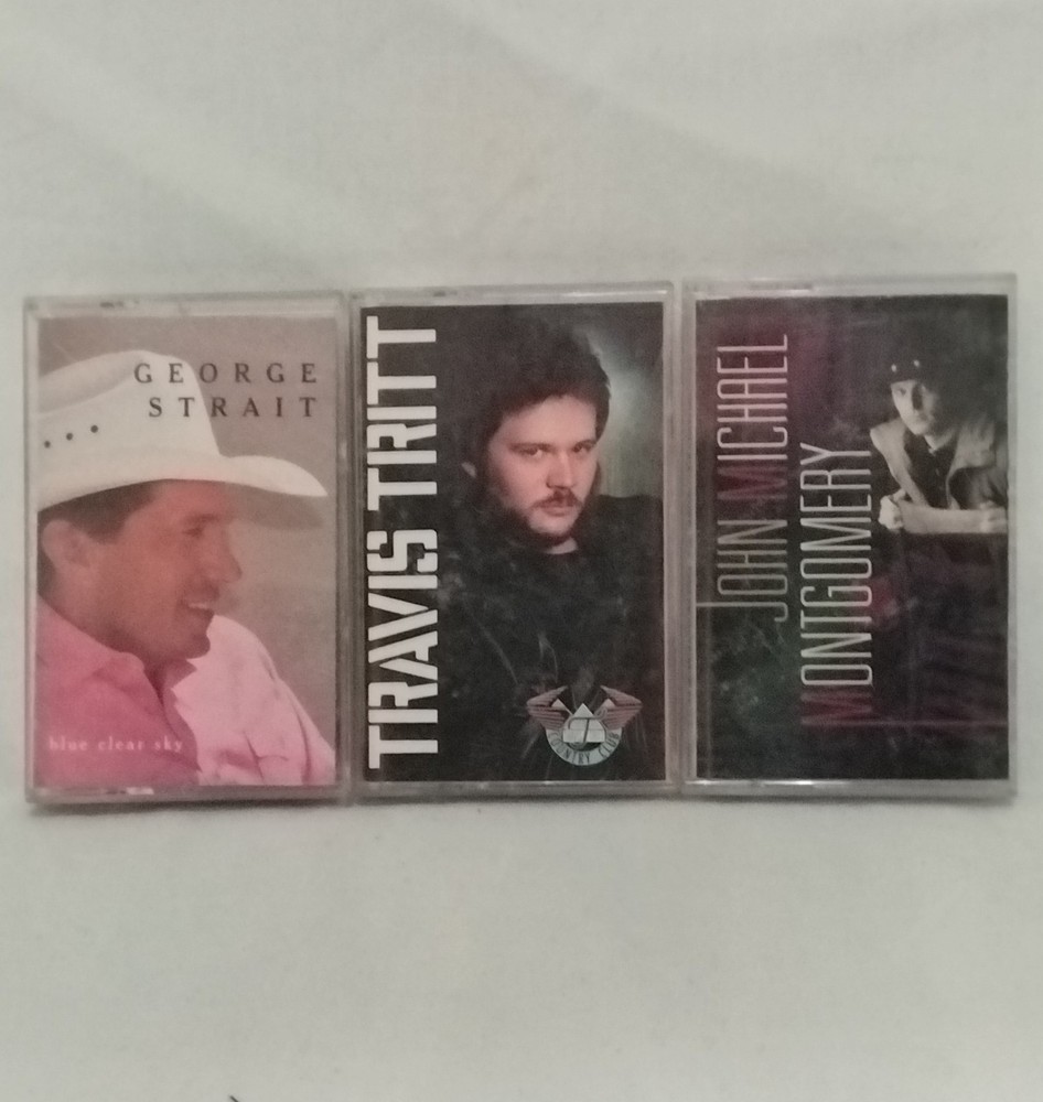 Lot Of 3 Vintage Various Country Music Cassette Tapes Tritt Strait Montgomery