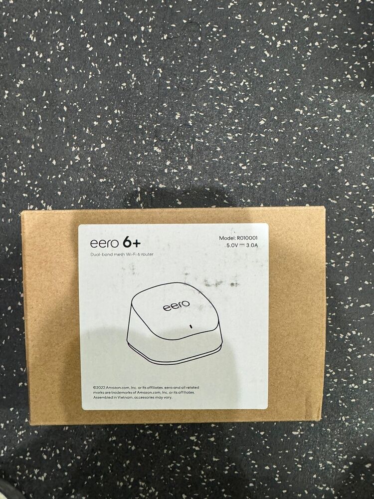 New EERO 6+ Plus Dual Band Mesh Wi-Fi Router 1,500 Sq Ft (Distressed Box)