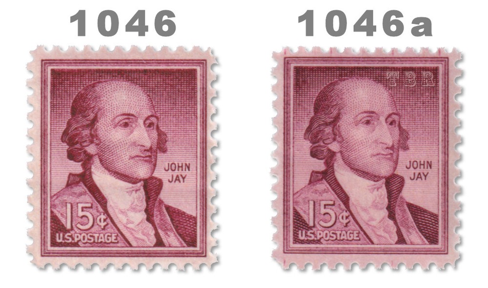 1046 1046a John Jay 15c Liberty Issue Untagged & Tagged Set of 2 MNH - Buy Now-image