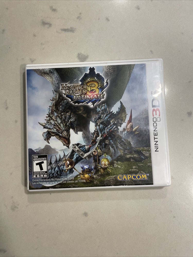 Monster Hunter 3 Ultimate (Nintendo 3DS, 2013) Complete - Back Art Damage