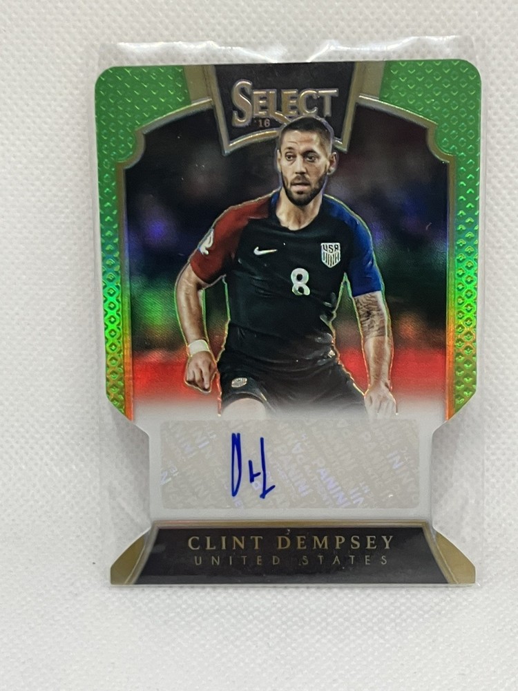 2016-17 Panini Select Signatures Clint Dempsey #S-CD Green Prizm 2/35