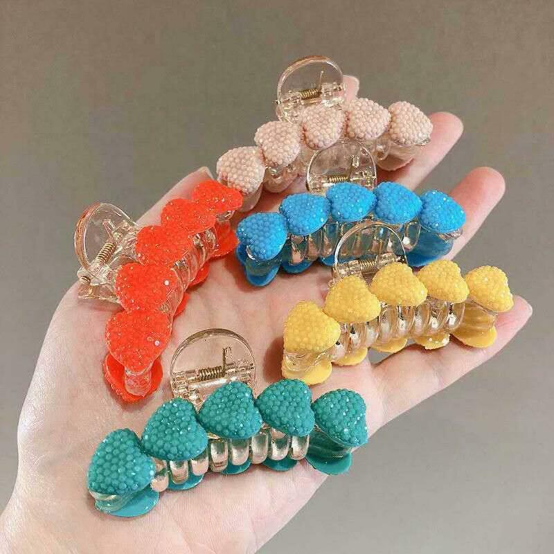 Color Women Korean Girls Hairpins Heart Hair Claw Hair Accessories Hair Clip