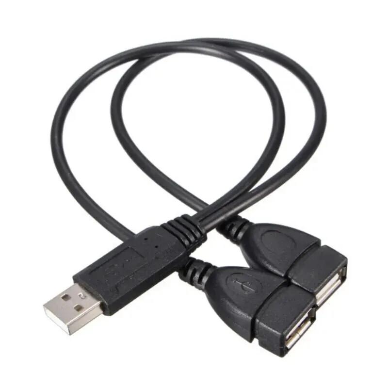 USB 2.0 Double Splitter Adapter Cable 1 to 2 Extension