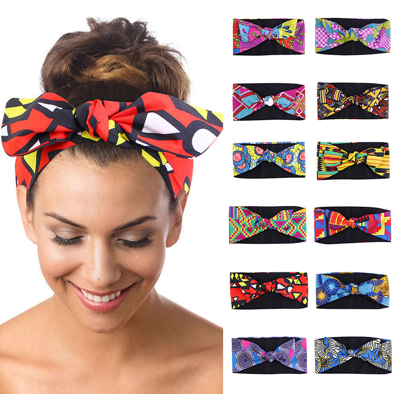 Soft Elastic African Print Knotted Headband for Stylish Hair Accessories