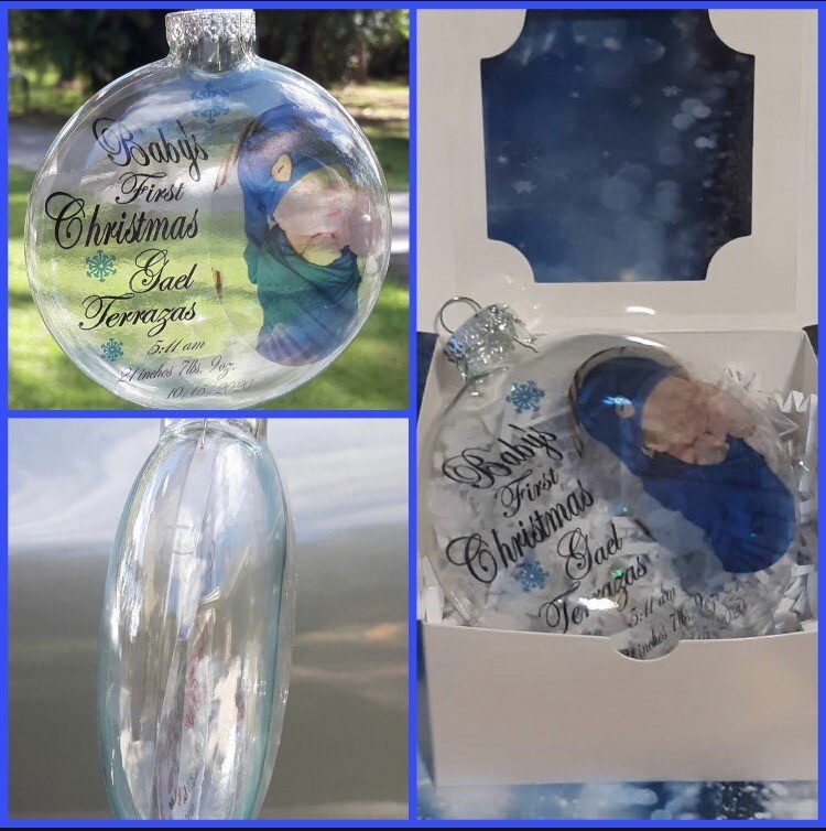 Personalized Baby’s First Christmas Disc Ornament-image