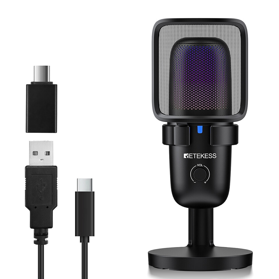 Retekess TG201 Wireless Gaming Microphone USB Condenser Live Streaming System