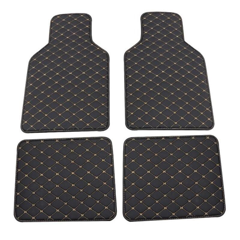 4Pcs Car Floor Mats Front & Back PU Leather Carpets Waterproof Universal NEW