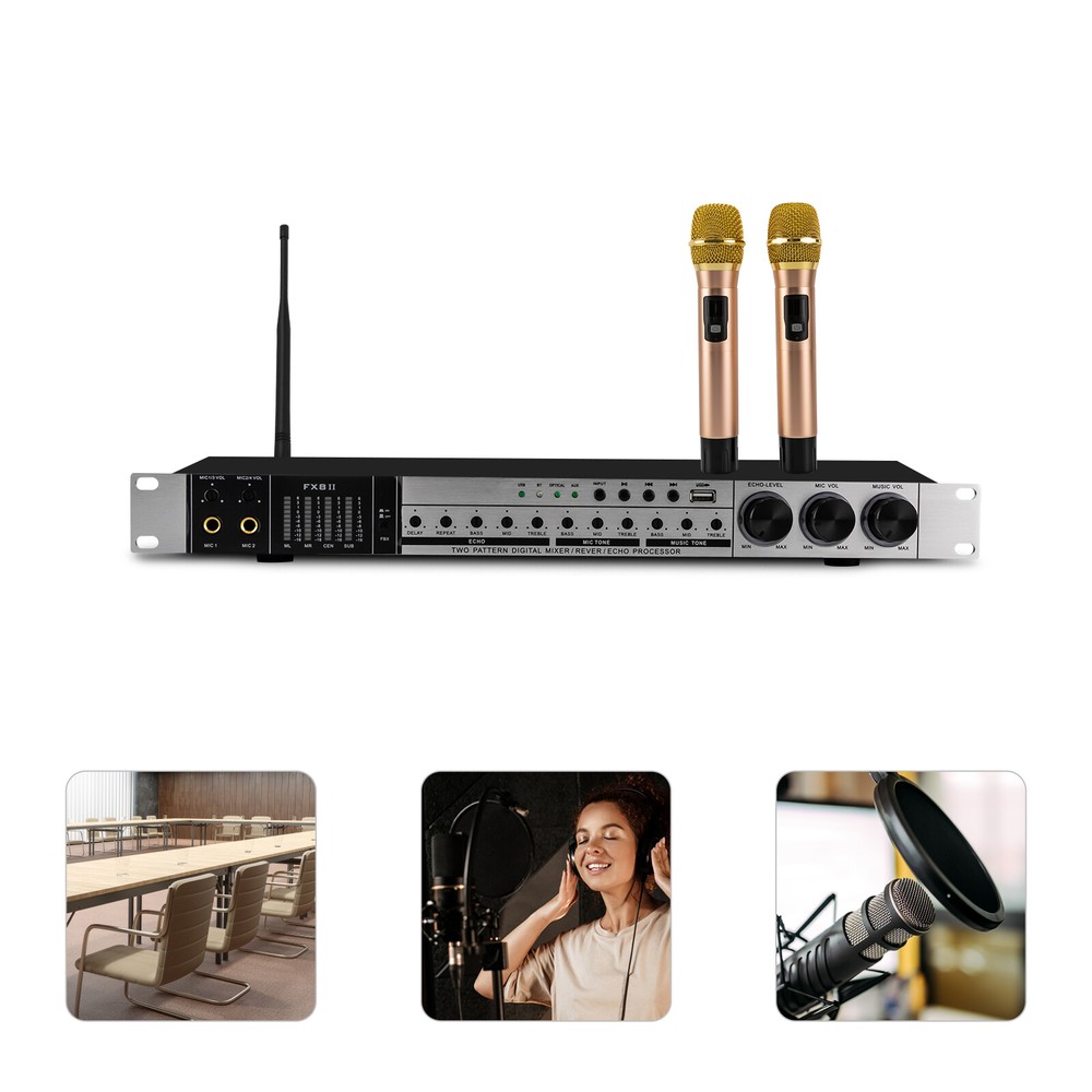 Powered Bluetooth Karaoke Mixer Amplifier Amp SD, USB Digital Karaoke Amplifier