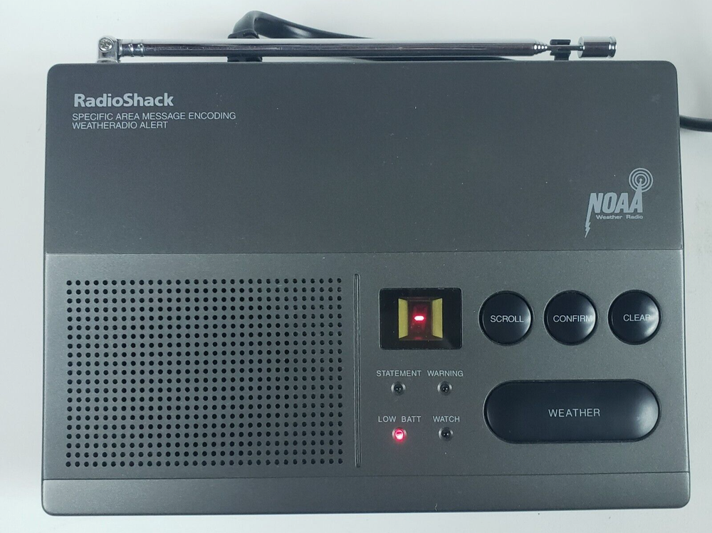 Radio Shack 12-251 NOAA 7 Channel Weather Radio w/Adapter & Battery Backup EUC!