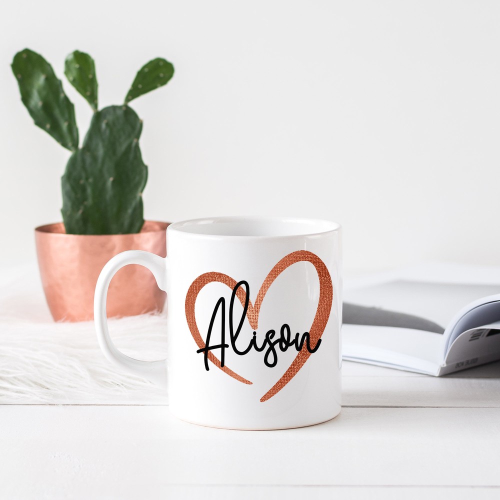 Personalised Heart Mug Personalised Gift Heart Mug Personalised Mug Personalised