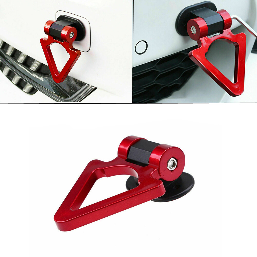 Universal Red Car SUV Triangle Track Racing Style Tow Hook Look Auto Accessories
