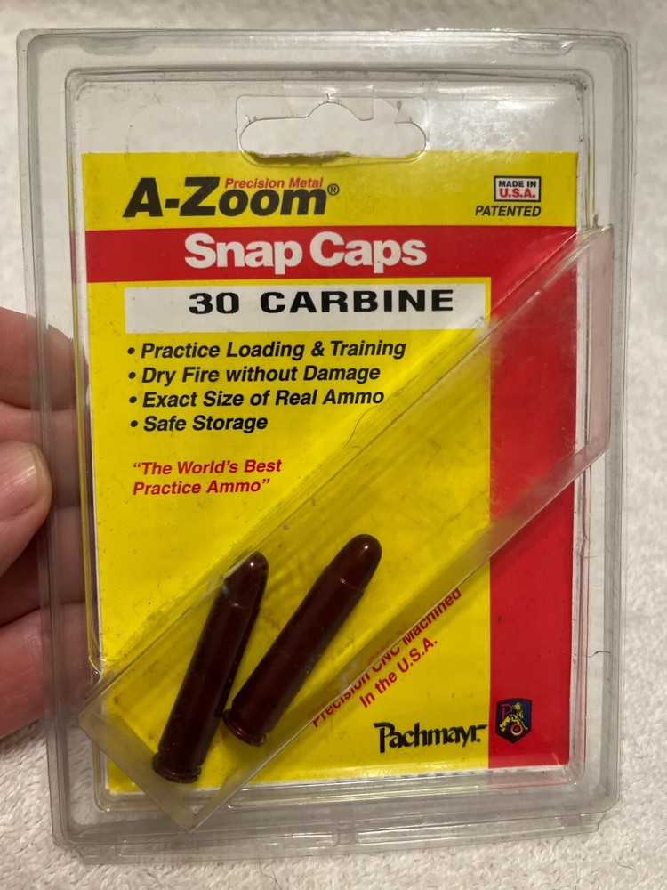 A-ZOOM  2 PACK .30 CARBINE RED DUMMY SNAP CAPS 12225