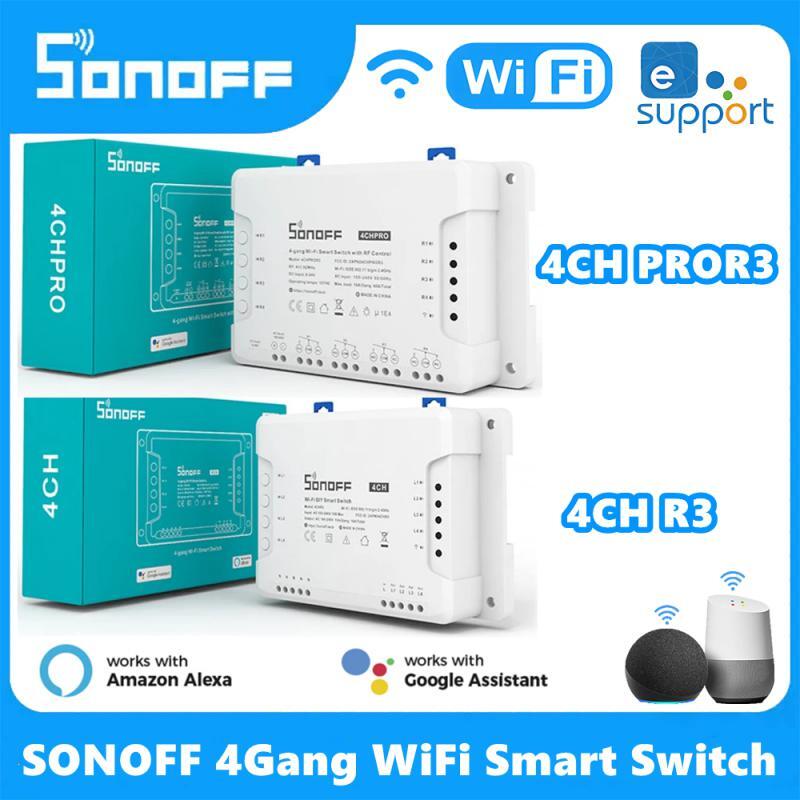 SONOFF 4CH R3/ 4CH PRO R3 4 Gang WiFi Smart Switch Module Inter Lock Inching Loc