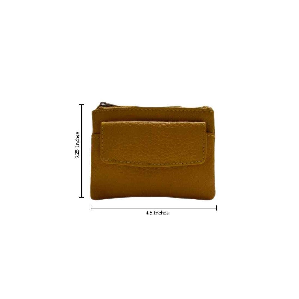 Slim Leather Credit Card Holder with Keychain & Coin Pocket  -image