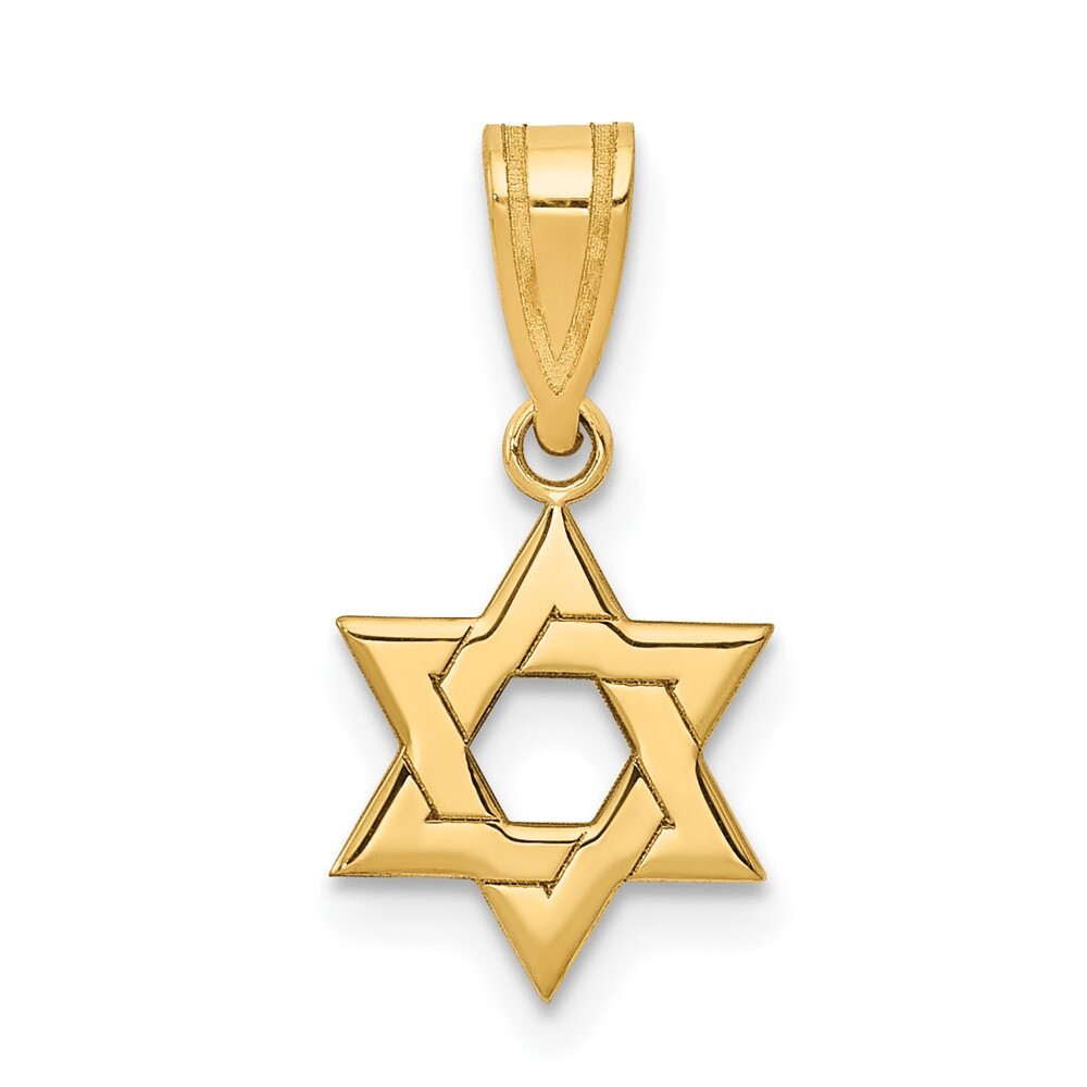 10K Yellow Gold Star of David Pendant 0.43gm L-17 mm, W-10mm