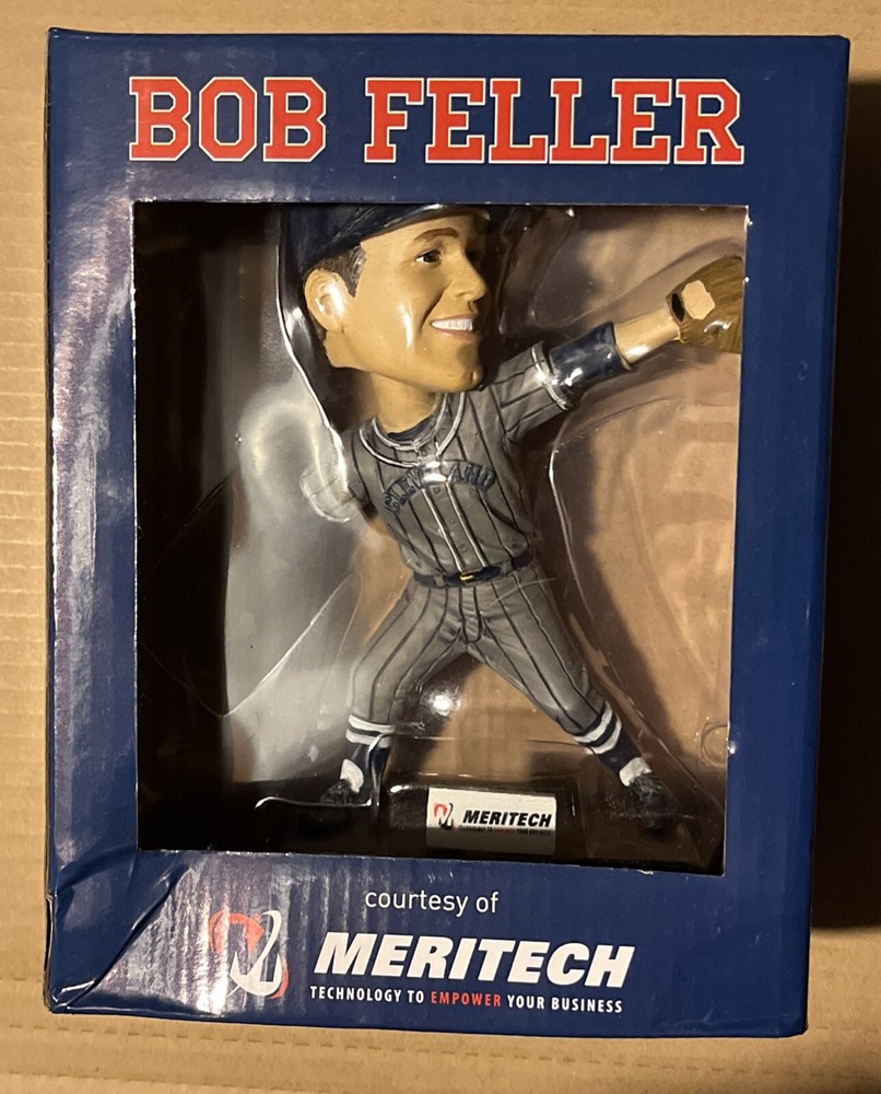 Vtg CLEVELAND Indians BOB FELLER BOBBLEHEAD Gray Jersey SGA game 8/13/16 NEW!!!