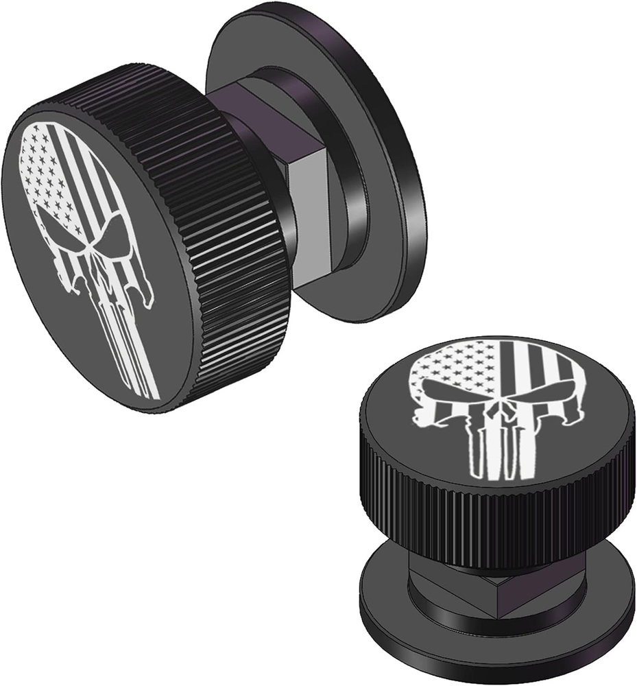 USA Flag Black Aluminum Welding Hood Helmet Pipeliner Fasteners - 1 Pair