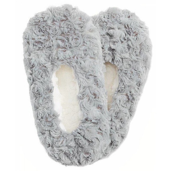 New CHARTER CLUB Faux-Fur Slipper Socks, Grey slippers size L/XL