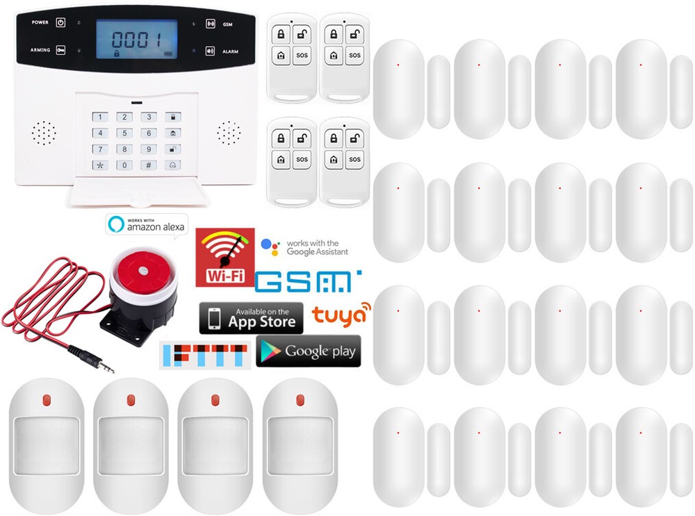 B25 WiFi Tuya GSM GPRS Smart Home Security Alarm with Alexa Google Home