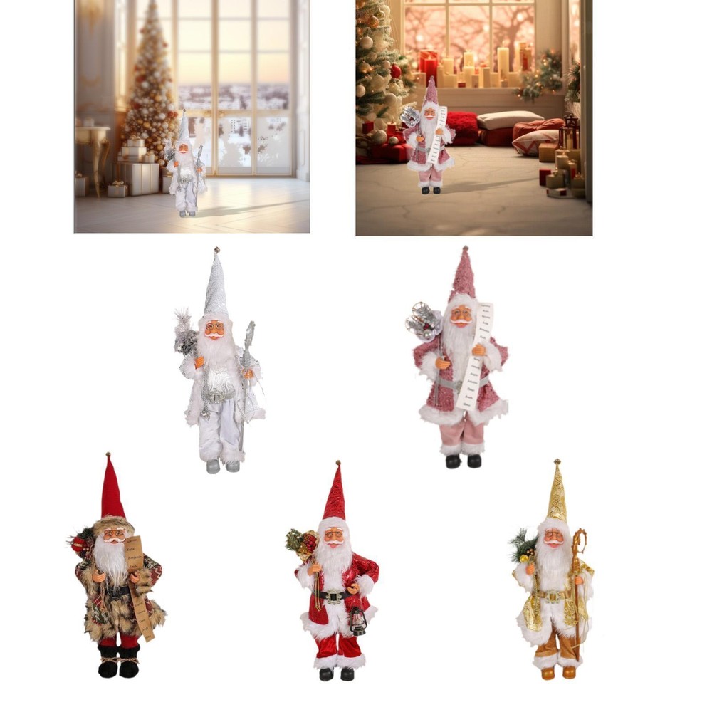 Santa Claus Doll Decorative Santa Claus Figurine for Tabletop New Year Shelf