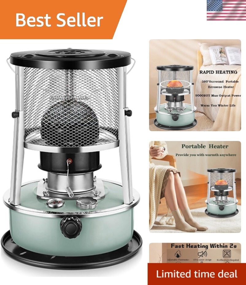 Portable 9000 BTU Kerosene Heater and Stove for Emergencies and Camping