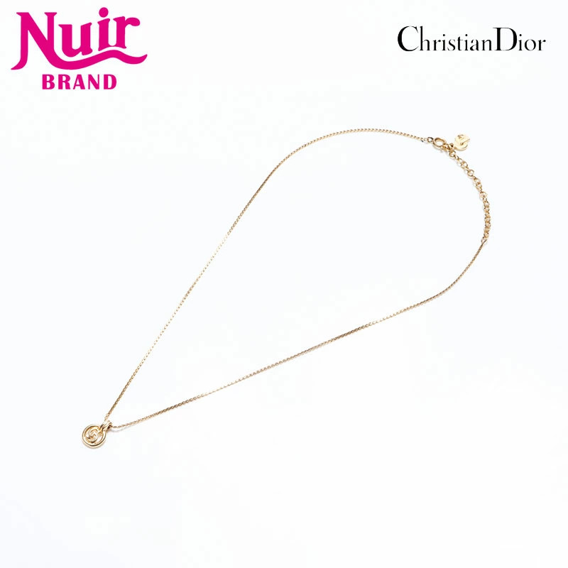 Christian Dior CD Logo Gold Necklace Ws12769 Pre-Owned