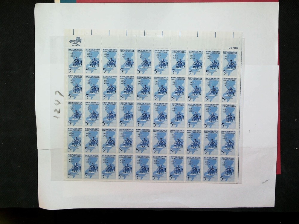 US Stamp full sheet - Scott 1247  -New Jersey Tercentenary  -  Comb. shipping!